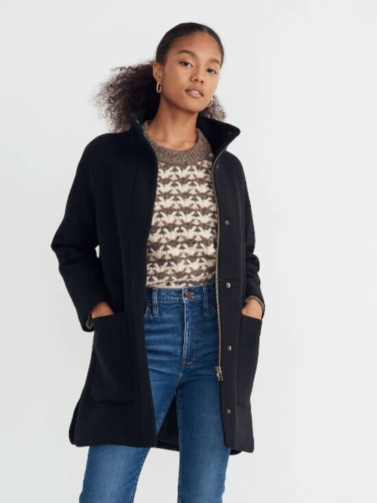 Madewell Jackets & Blazers - Madewell Estate Cocoon Wool Cashmere Coat Insuluxe Fabric Medium Black